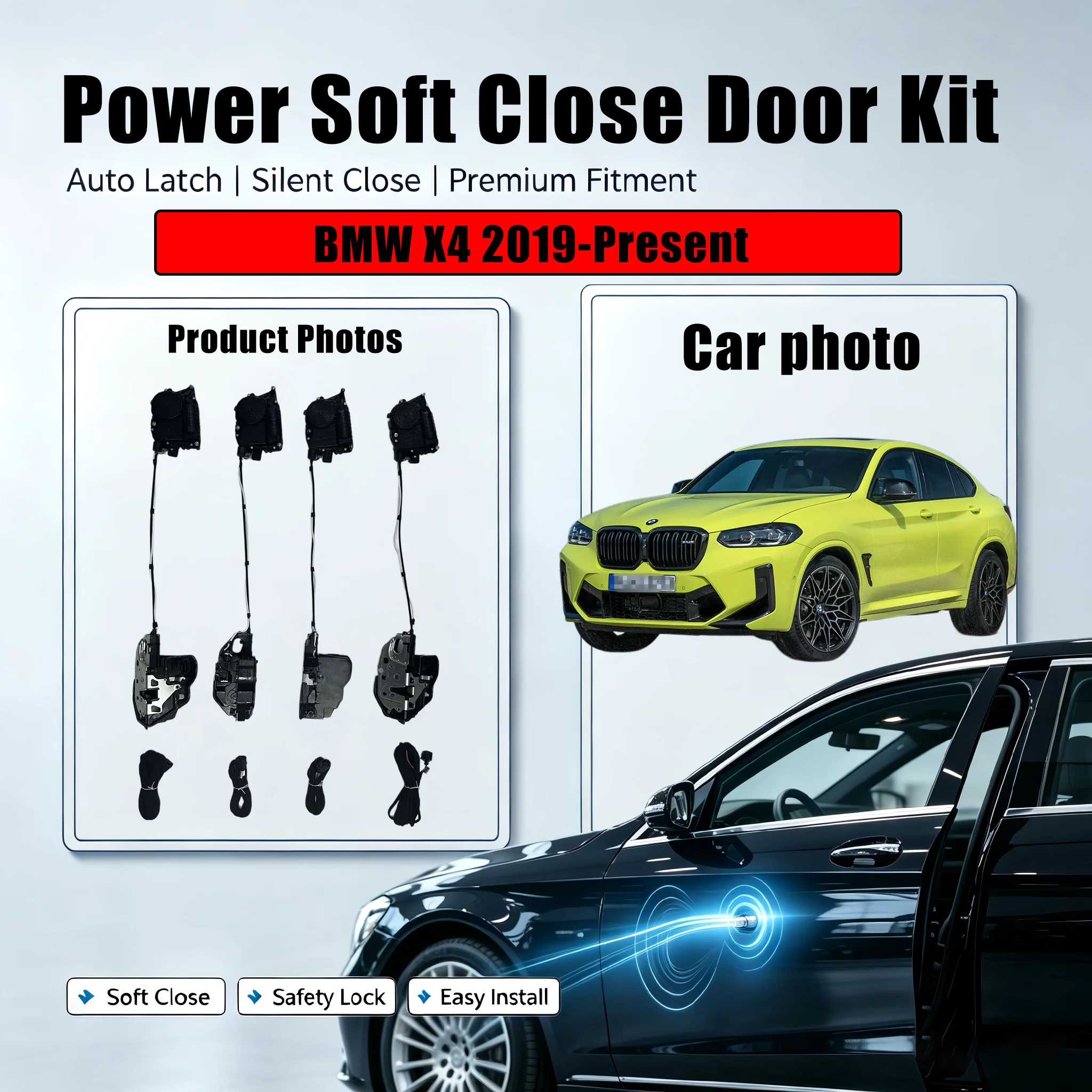 Xcar for BMW X4 2019-Present  Car OEM Automatic Soft Close Door Electric Suction Kit Auto Power Closing