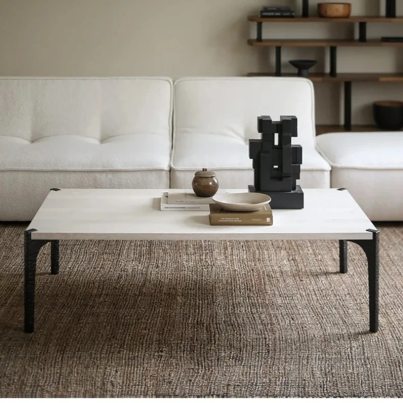 

AP Nordic wabi-sabi ретро чайный столик из цельного дерева бытовой металлический прямоугольный журнальный столик для гостиной