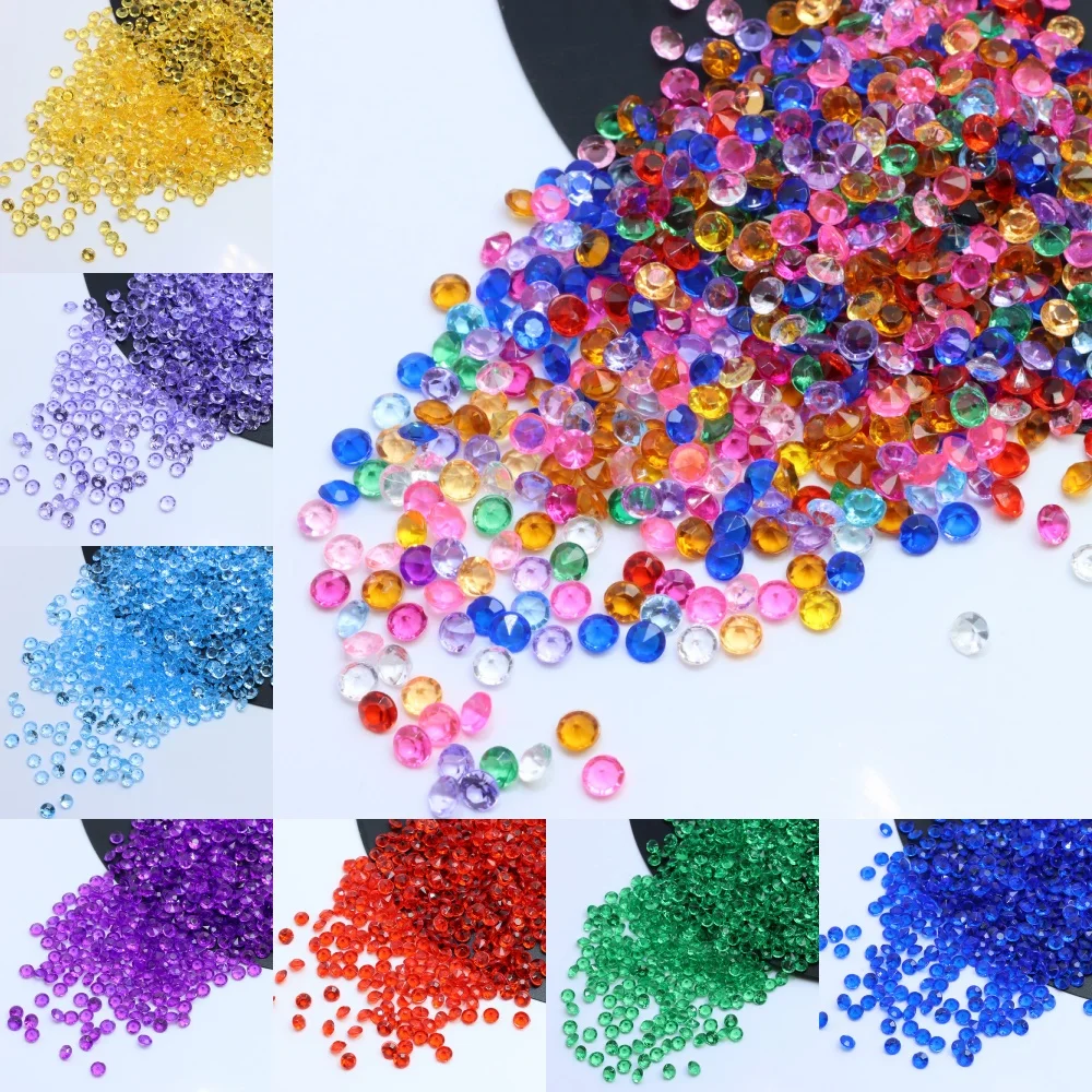 1000pcs 4.5mm decorazione della festa nuziale diamante Confetti tavolo disperde decorazione cristalli acrilici azzurro