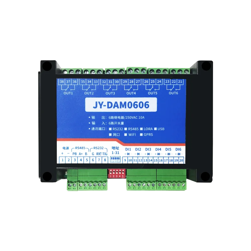 Dam0606 6 in 6 Out Relay Control Board 6-way Switching Value Module RS232 + 485 Dual Serial Port Interface