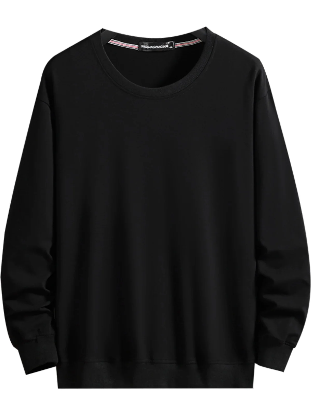 Luźny krój, okrągły dekolt, męska bluza plus size na wiosnę i jesień, wygodna warstwa bazowa, koszulka z mieszanki bawełny i poliestru.