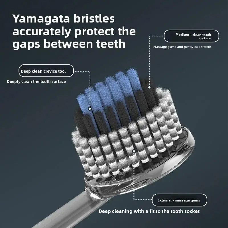【 4 Light Luxury Mountain Toothbrushes 】Olive Head Spiral Elastic Soft Hair Convex High Grade Gingival Protection Adult Home Use