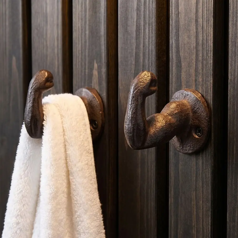 

Creative Iron Hand Shape Holder Wall Mounted Decorative Key Hanger Heavy Duty Muscle Arm Hook Bathroom