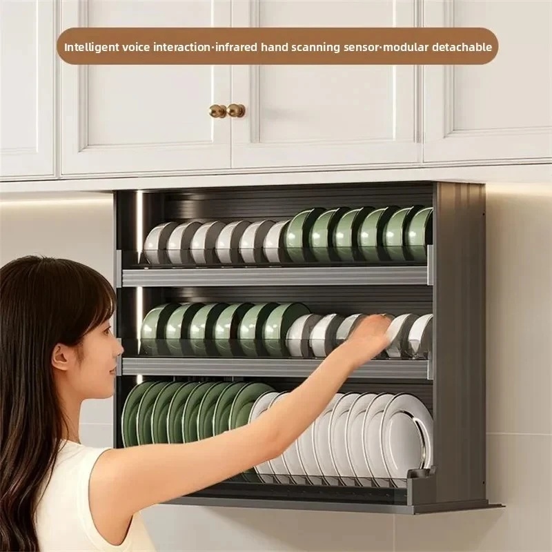 & Electric Lift-Down Pull-Out Kitchen Cabinet Basket Retractable Drop-Down Storage Shelf for Upper Cabinets Space Saving Spice