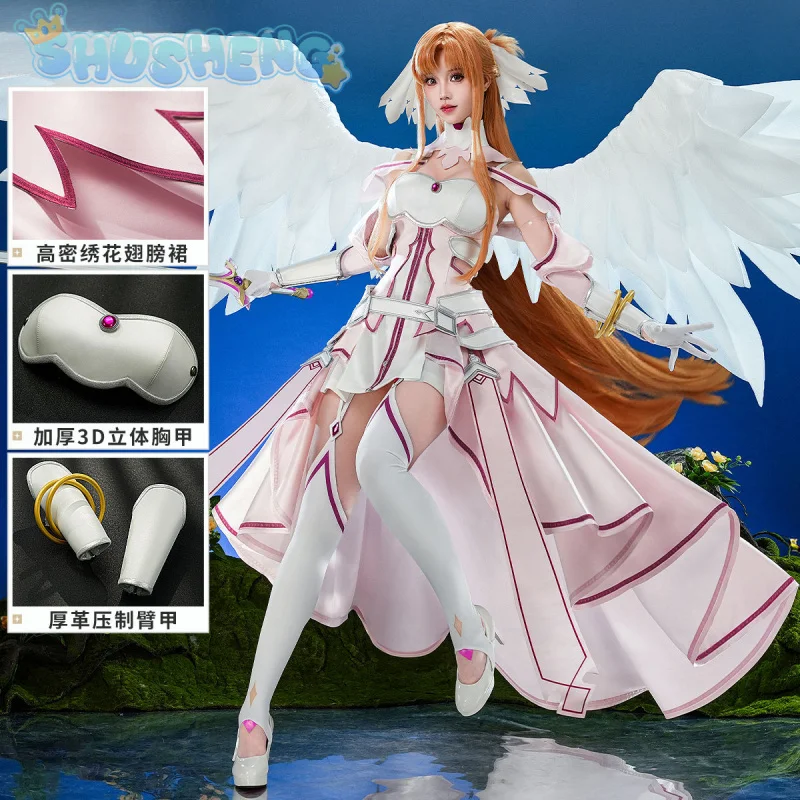 Yūki Asuna SAO Cosplay Schwert Art Online Yuuki Asuna Kostüm Süßes Kleid Set Zubehör Requisiten Halloween Karneval Mädchen Uniform