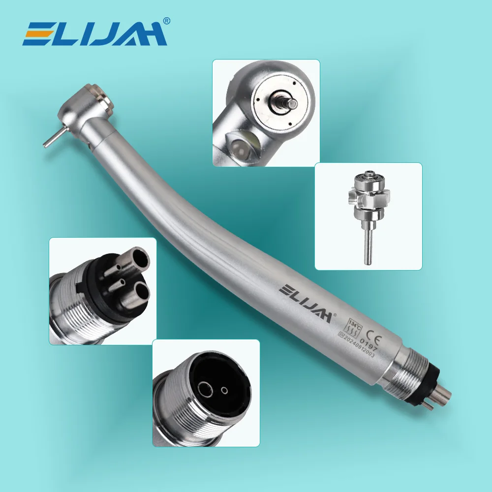 Dental LED High Speed Handstück Standard Kopf Push Button Drei Wasser Spray E-generator Air Turbine 2/4 Löcher zahnarzt Instrument