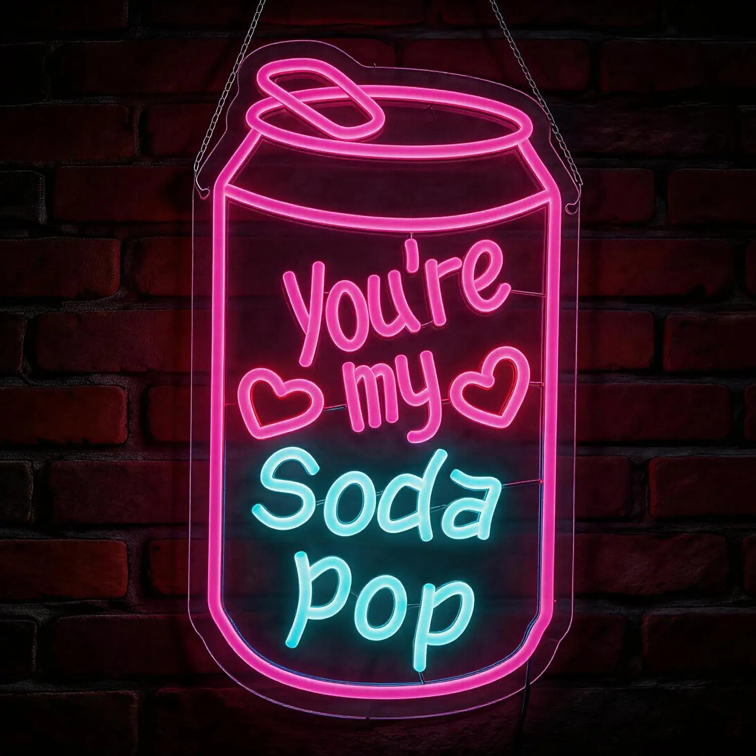 

Kpop Soda Pop Neon Sign Hearts LED Dimmable USB Wall Art Light for Bedroom Living Room Decoration Kpop Merch Valentine's Gift