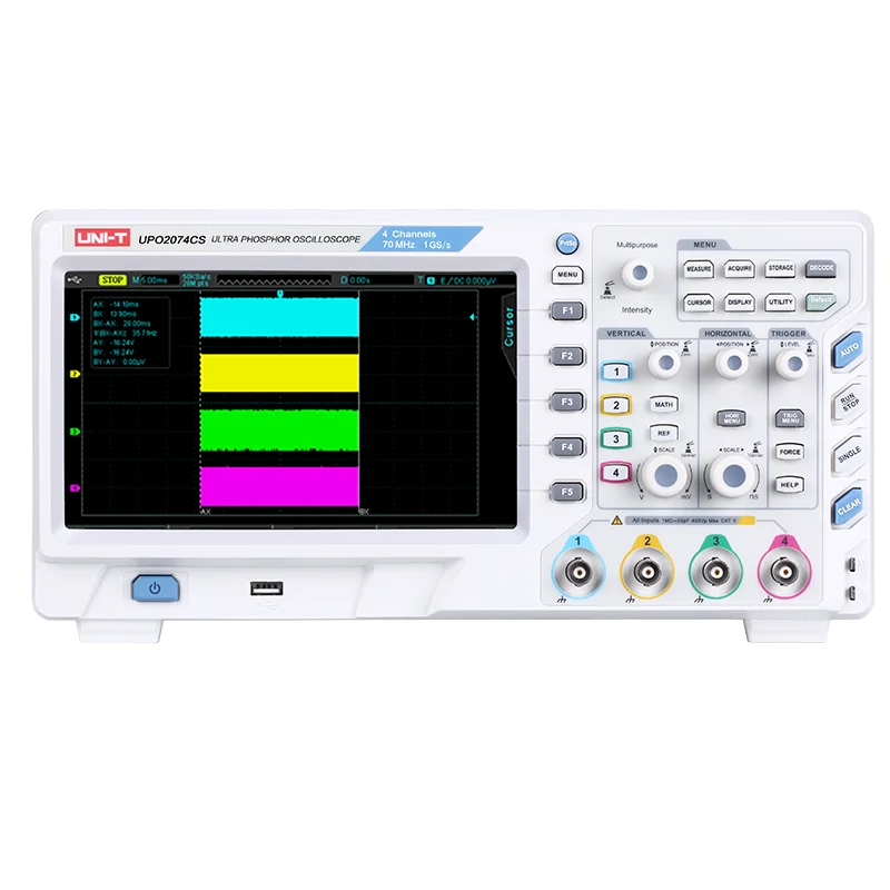 

UPO2074CS 4-channel Digital Oscilloscope Adjustable Digital Fluorescent Oscilloscope 70MHz Desktop Precision Laboratory