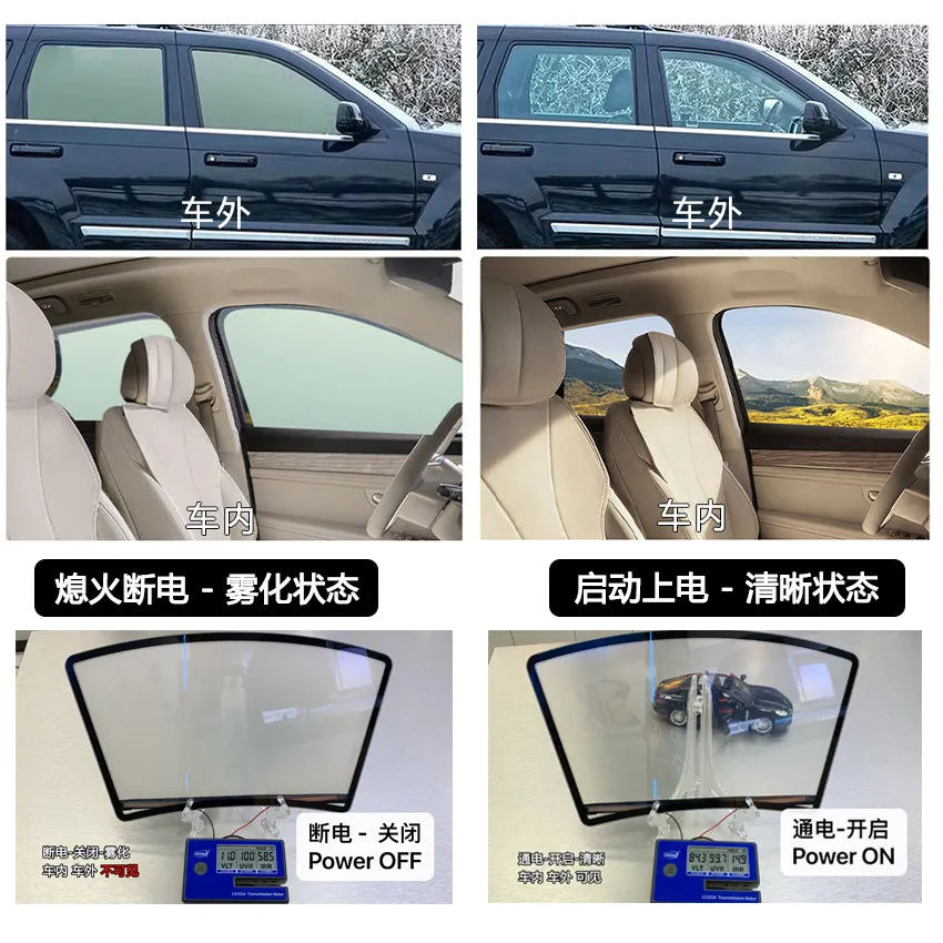 Automobile Intelligent White Atomized Dimming Film Electronically Controlled Window Film Heat Insulation Sunshade Can Be Cut