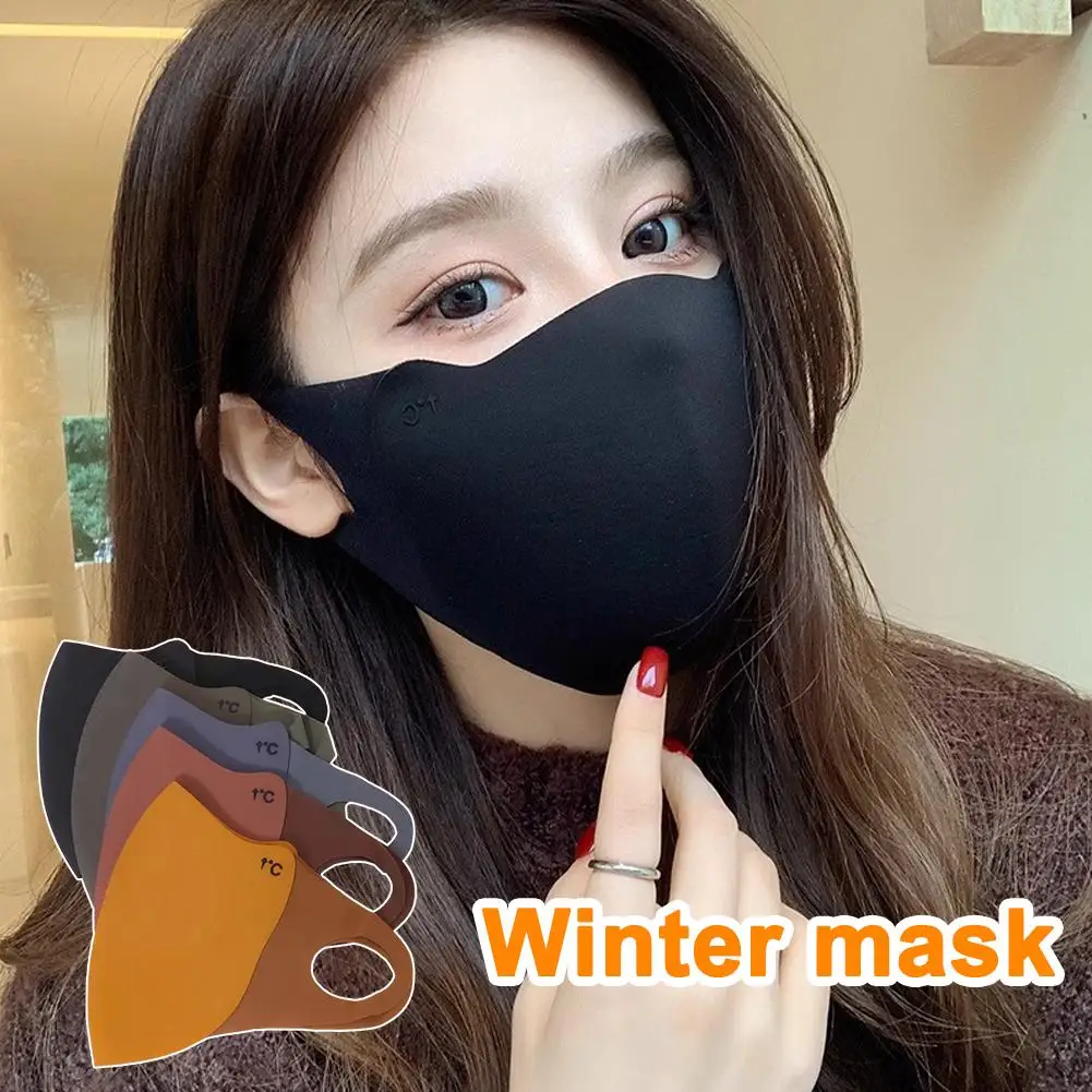 Warm Windproof Mask Winter Women Men Solid Color Outdoor Adjustable Face Mask Sunscreen Cycling Running Mask Fashion Accessories