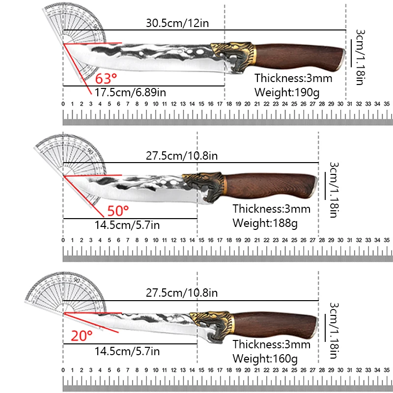 Forged Carbon Steel Boning Knife Butcher Cutter Kitchen Meat Cleaver Handmade Fishing Barbecue Knife with Gift Cover