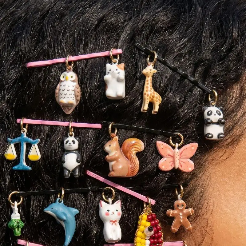 DIY Tieranhänger Charms Niedliche Elefanten-, Eichhörnchen- und Panda-Muster Ornamente für Handgemachten Schmuck, Schlüsselanhänger und Armband-Herstellung. – Detail 5