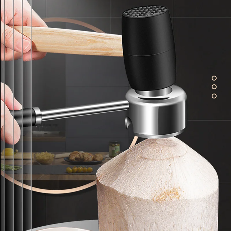 Coconut Opener Hammer Gadget Kitchen Gadgets Shell Opener Coconut Knife Hole Puncher Tools Dining Bar Home Garden