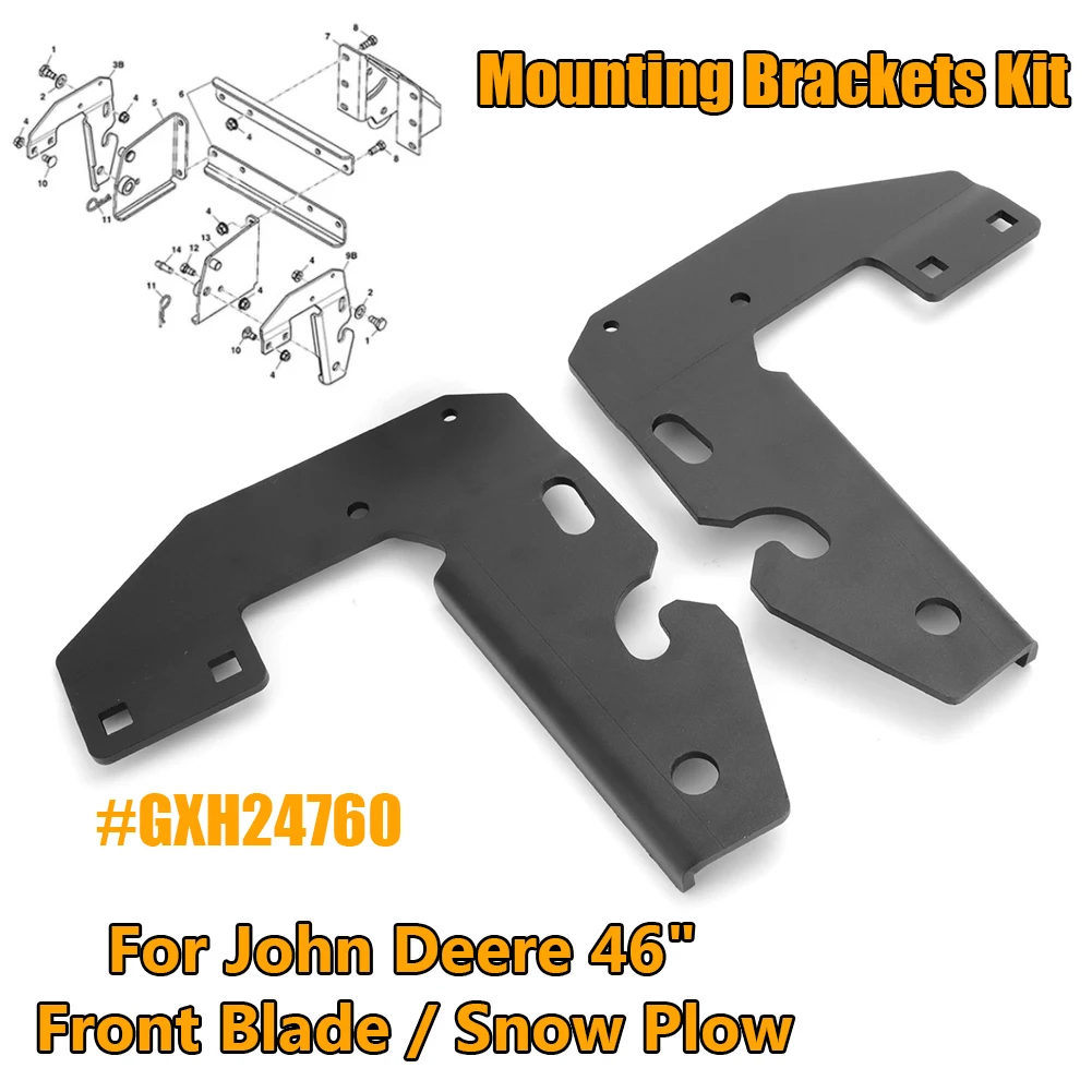 

2x Монтажный кронштейн для John Deere 46 дюймов, переднее лезвие/Снежный плуг, тракторы для газона 145, 155C, 190C, D100 GXH24760 GXH24761