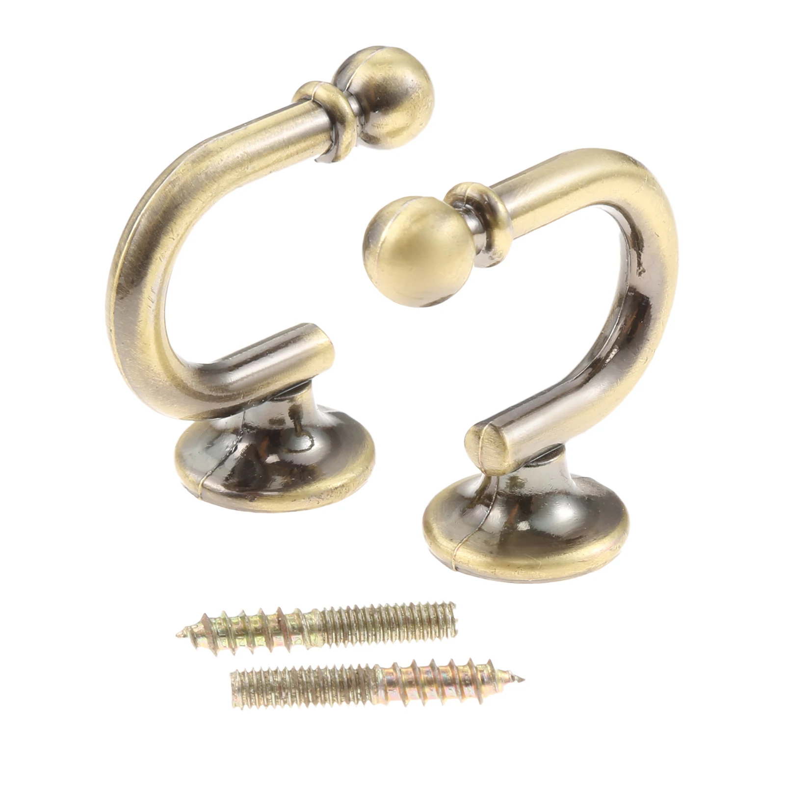 1 Pair U Shaped Heavy Duty Metal Ball End Tieback Hooks Zinc Alloy Tie Back Hooks for Hanging Clothes Hats Keys Towels Umbrellas
