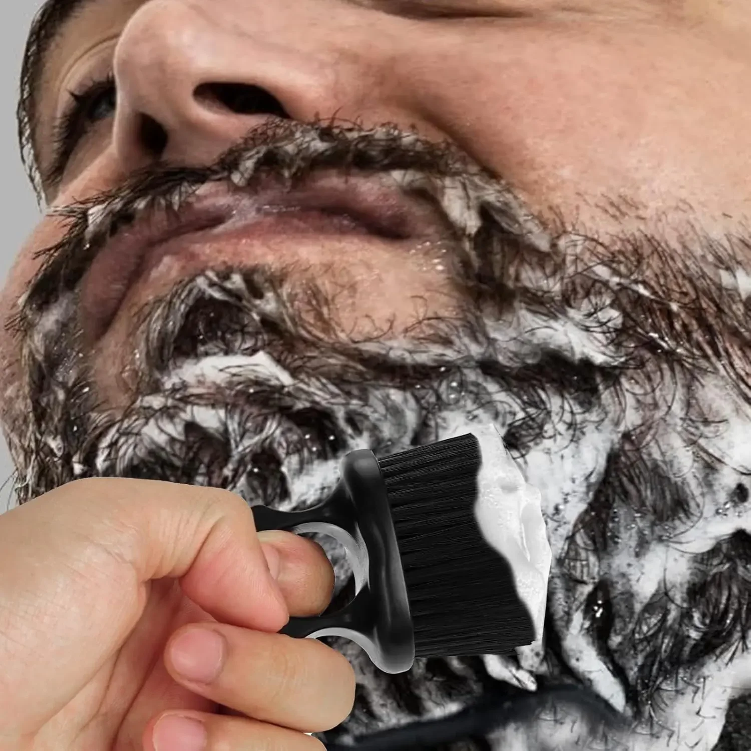 مجموعة فرش شعر الحلاق ، منفضة برقبة سوداء ، فرش تنظيف الشعر ، حلقة مشط ، فرشاة حلاقة اللحية ، أدوات تصفيف الصالونات ، 4 =