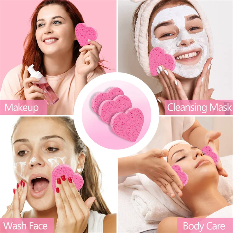 10/50 قطعة نفخة ماكياج مع صندوق قابلة لإعادة الاستخدام إسفنجة الوجه وسادة مضغوطة الطبيعية منصات تنظيف الوجه التقشير للتنظيف