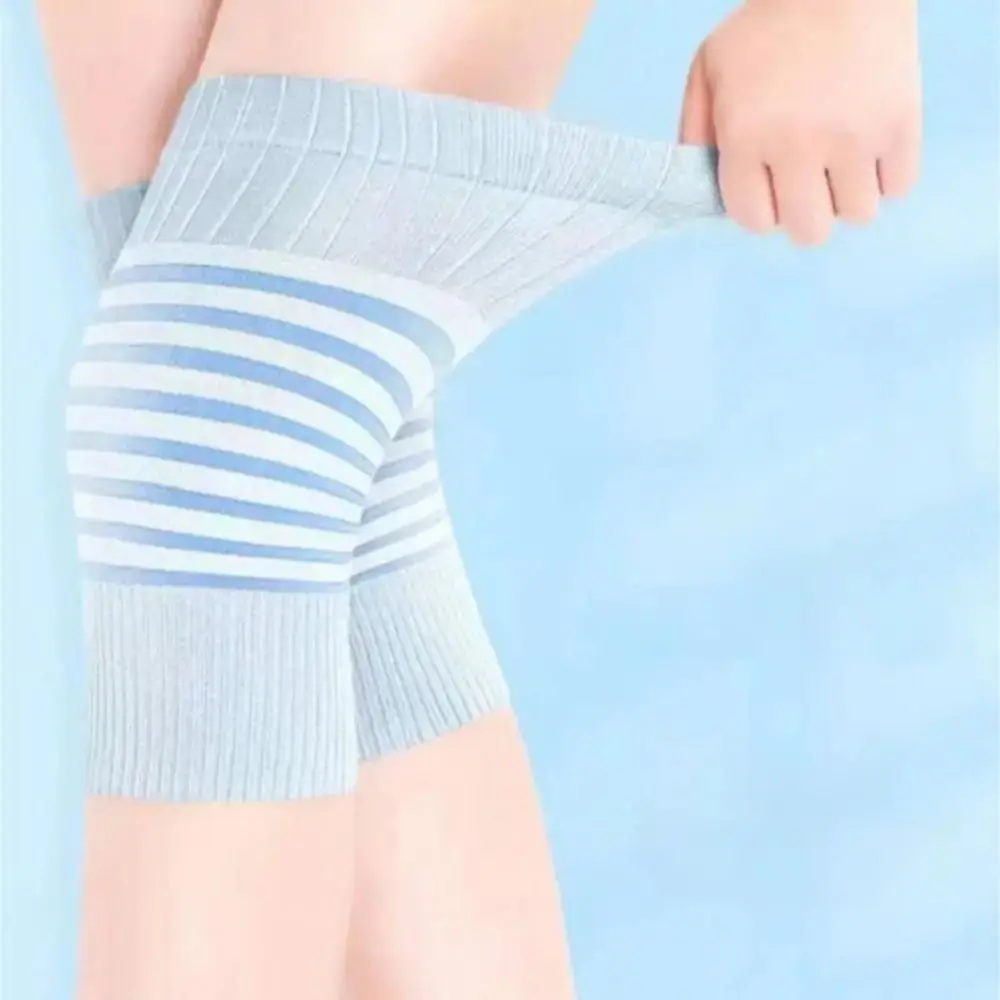 1 زوج النايلون الركبة الأقواس الرضفة هدفين عدم الانزلاق مطاطا تنفس الركبة الأكمام عالية مرونة خفيفة ورقيقة اللياقة البدنية نيباد #3