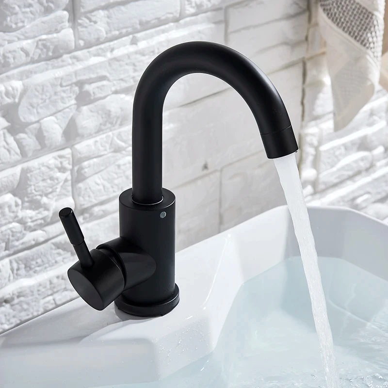 Bathroom basin mixer matt black/brushed nickel range for sinks stainless steel hot and cold mixer tap accessories