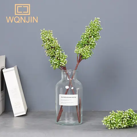 Gröna växter Imitation risfrukt Mjukt gummirisfrö Fruktkött Konstgjord blomma Rumsbordsblommor Suckulentväxt Bonsai 10 best sales bonsai-frö - №1