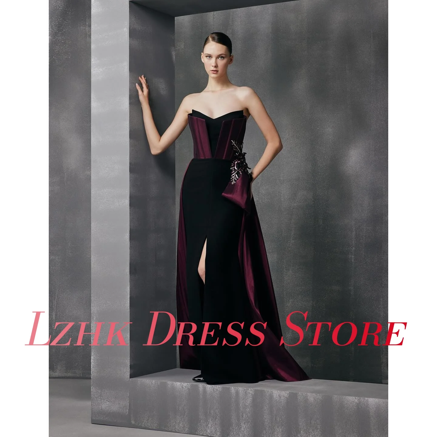 カスタマイズされたセクシーなジャージ A ラインスパンコール 3D 花イブニングドレス気質ノースリーブ恋人フロアレングスウエディングドレス