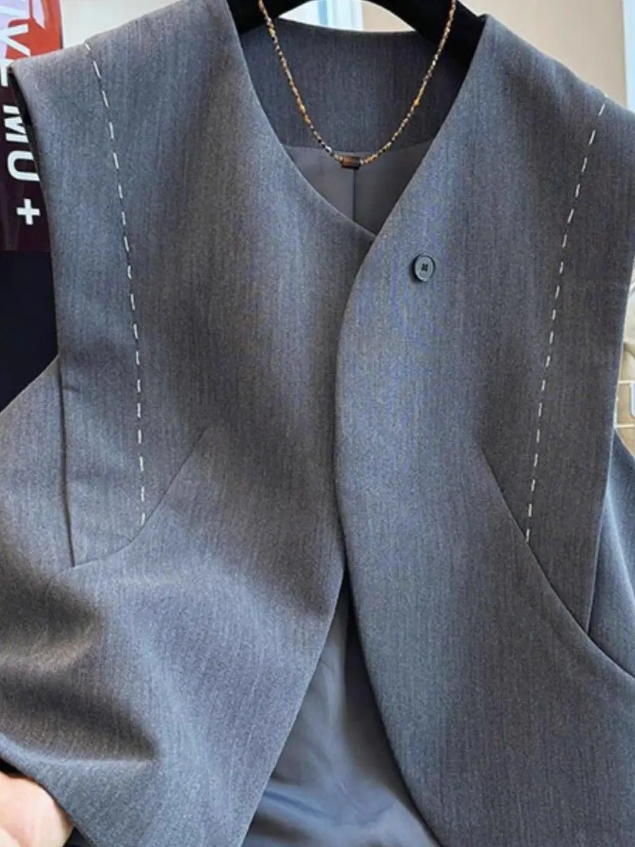 Extra Large Size 150kg European New Chinese Style Suit Vest Jacket Men's And Women's Autumn And Winter Sleeveless Vest