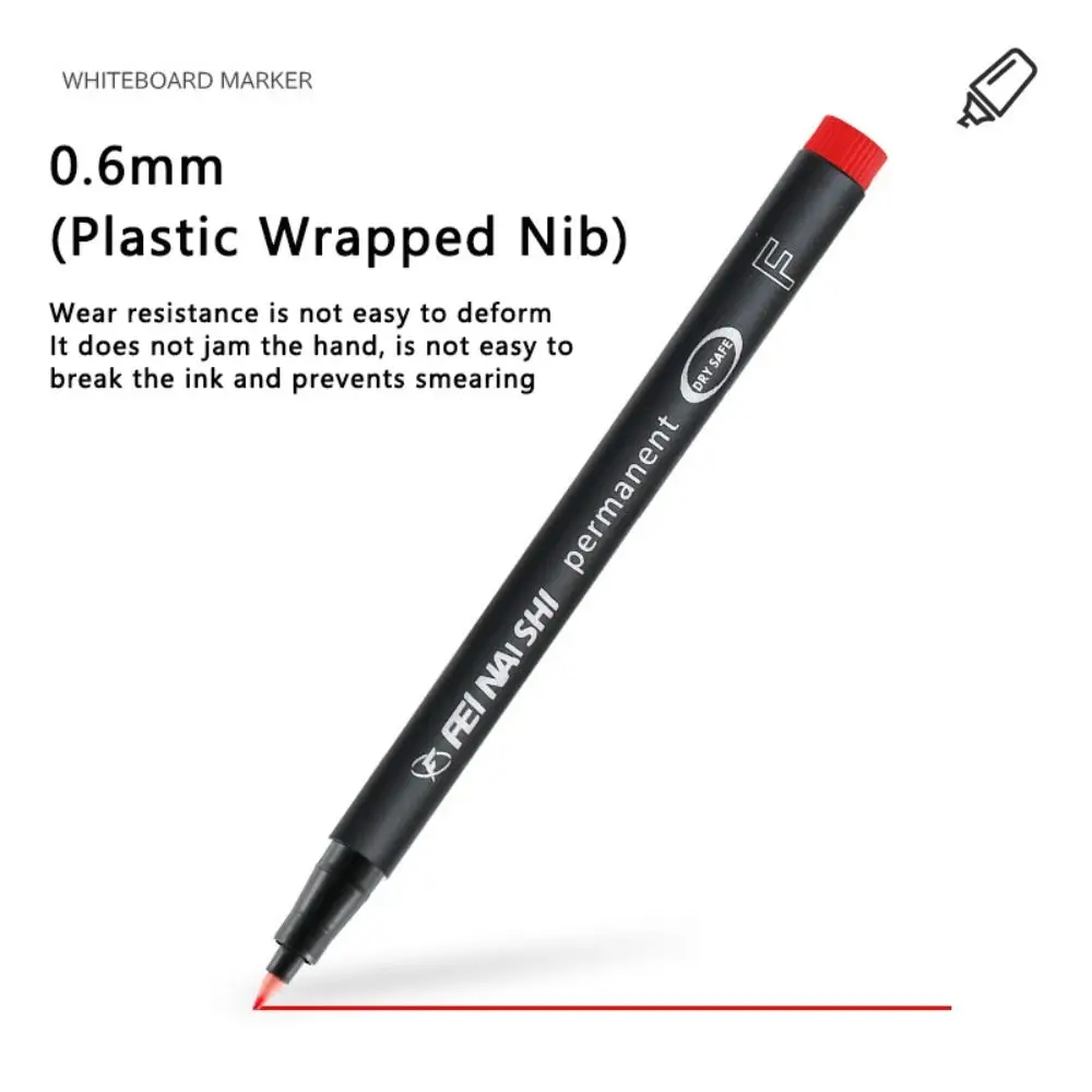 4 Colors Permanent Marker Pen Oil Based Quick Dry Writing Pen Waterproof 0.6mm Nib Art Marking Pen