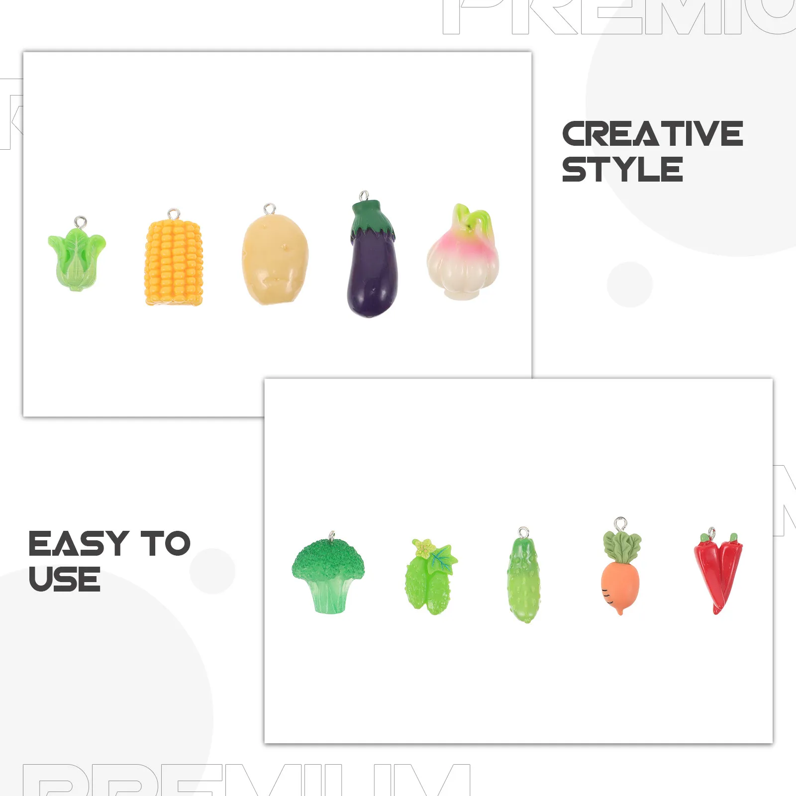 30Pcs DIY Resin Fake Food Charms Vegetable Pendants for Jewelry Making Creative Keychain Bracelet Earring Accessories