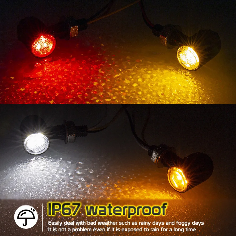 3 in 1 Mini Bullet Turn Signal Blinker Indicator Light Integrated LED Tail Brake Daytime Running Light For Harley Cafe Racer