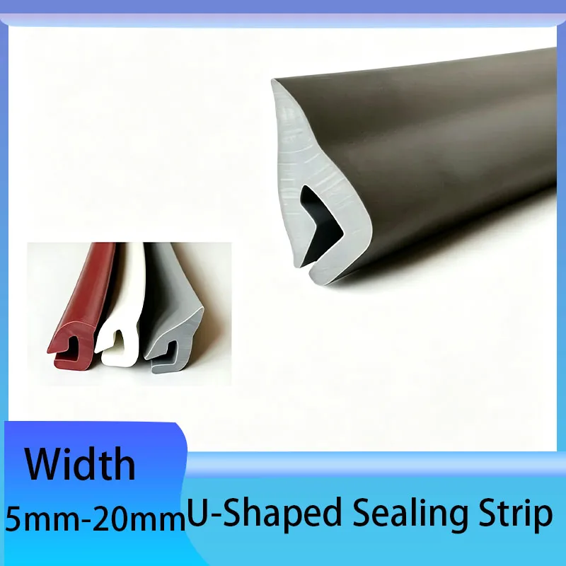 F/U-Shaped Rubber Sealing Strip Width 5-20mm Mechanical Equipment Clip-On Stripedge Edge Guard Anti-Collision Rubber Strip