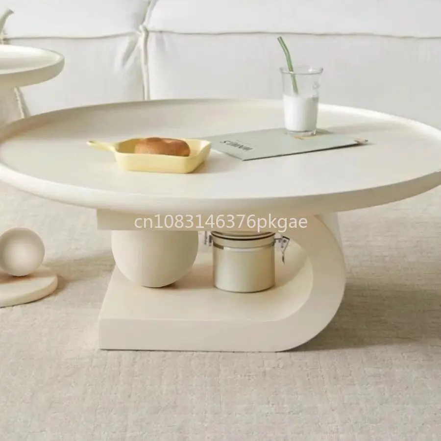 Modern Simple Cream Style Tea Table Combination Creative Living Room Household Furniture Coffee Table