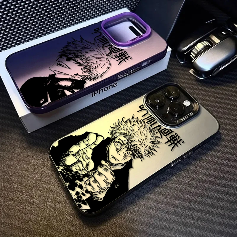 Jujutsu Kaisen Gojo Sukuna For iPhone 15 14 13 12 11 Pro Max XS Max X XR 7 8 Plus 6S Fashion Colorful Silver Phone Case