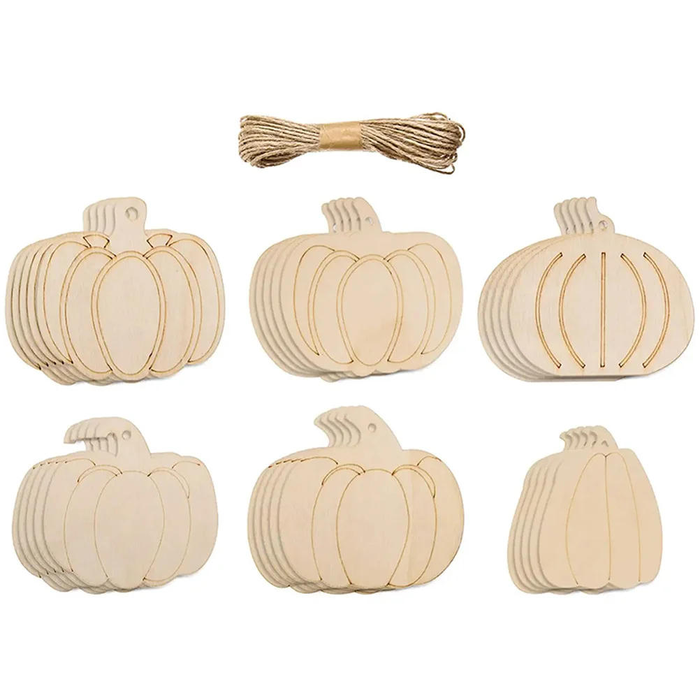 

1Set Wooden Pumpkin Cutout Unfinished DIY Craft Slice Halloween Decoration Pumpkin Wooden Shape Painting Chip Wood Cutouts