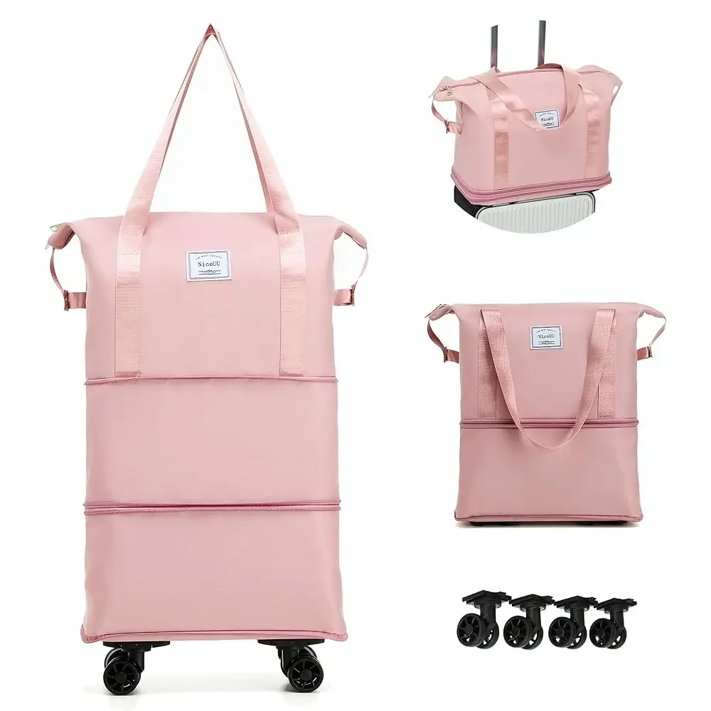 

Сумка-дафл на колесиках со съемными колесами, расширяемая складная ручная кладь для путешествий или пребывания в больнице