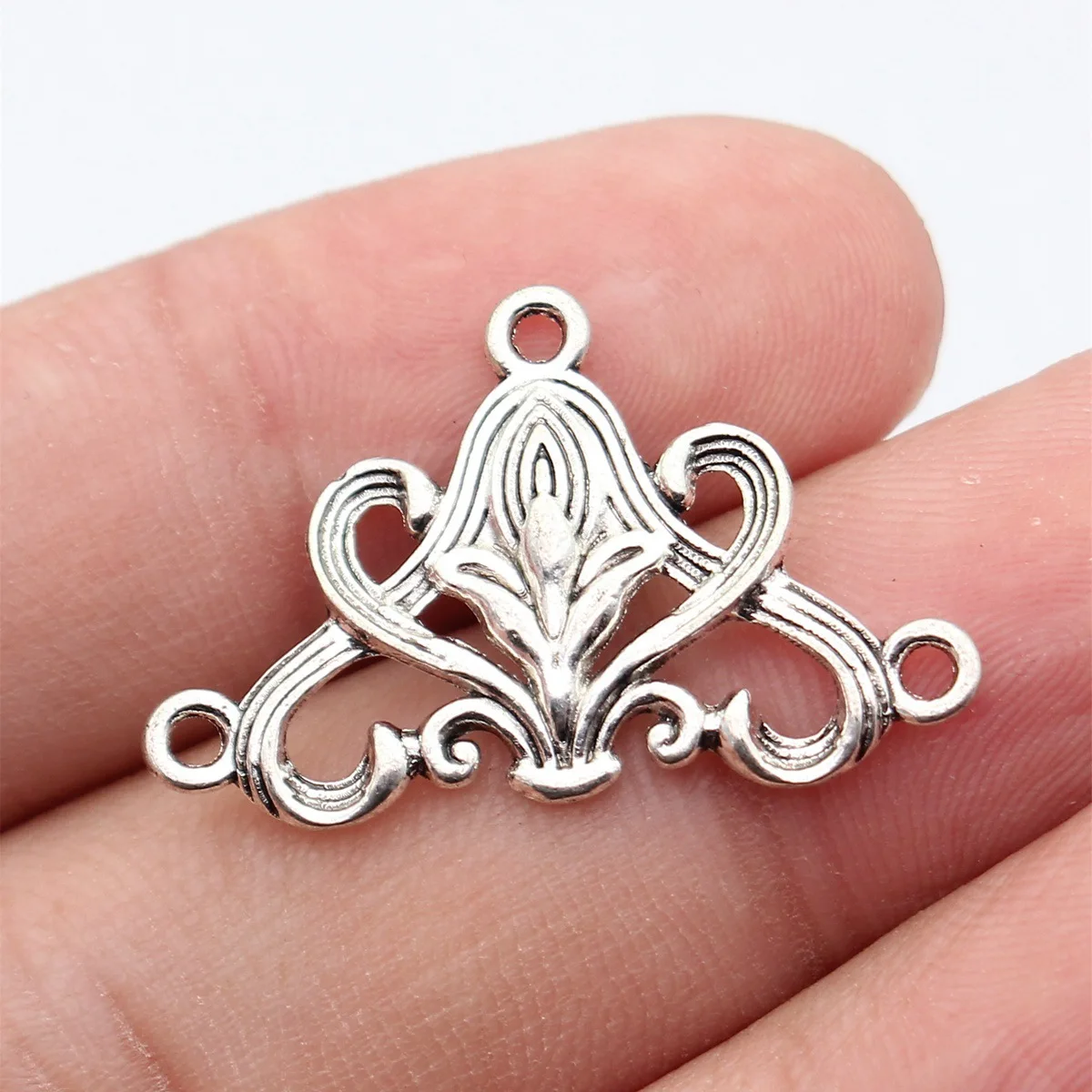 40pcs 31x20mm(1.22x0.79inch) 2 Colors Antique Silver Color Antique Gold Color Earring Connector Jewelry Accessories