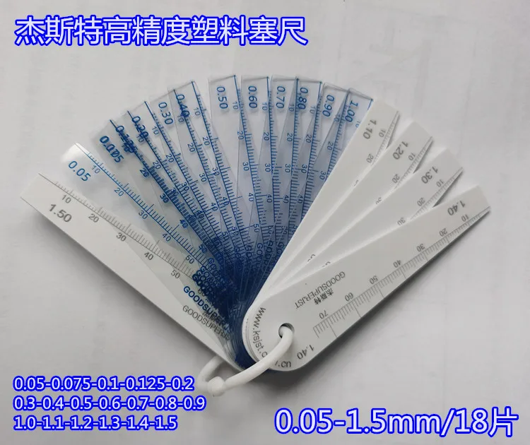 Plastic feeler gauge 0.05-1.0-1.5-2.0-3.0 13-18-20 pieces thick gauge