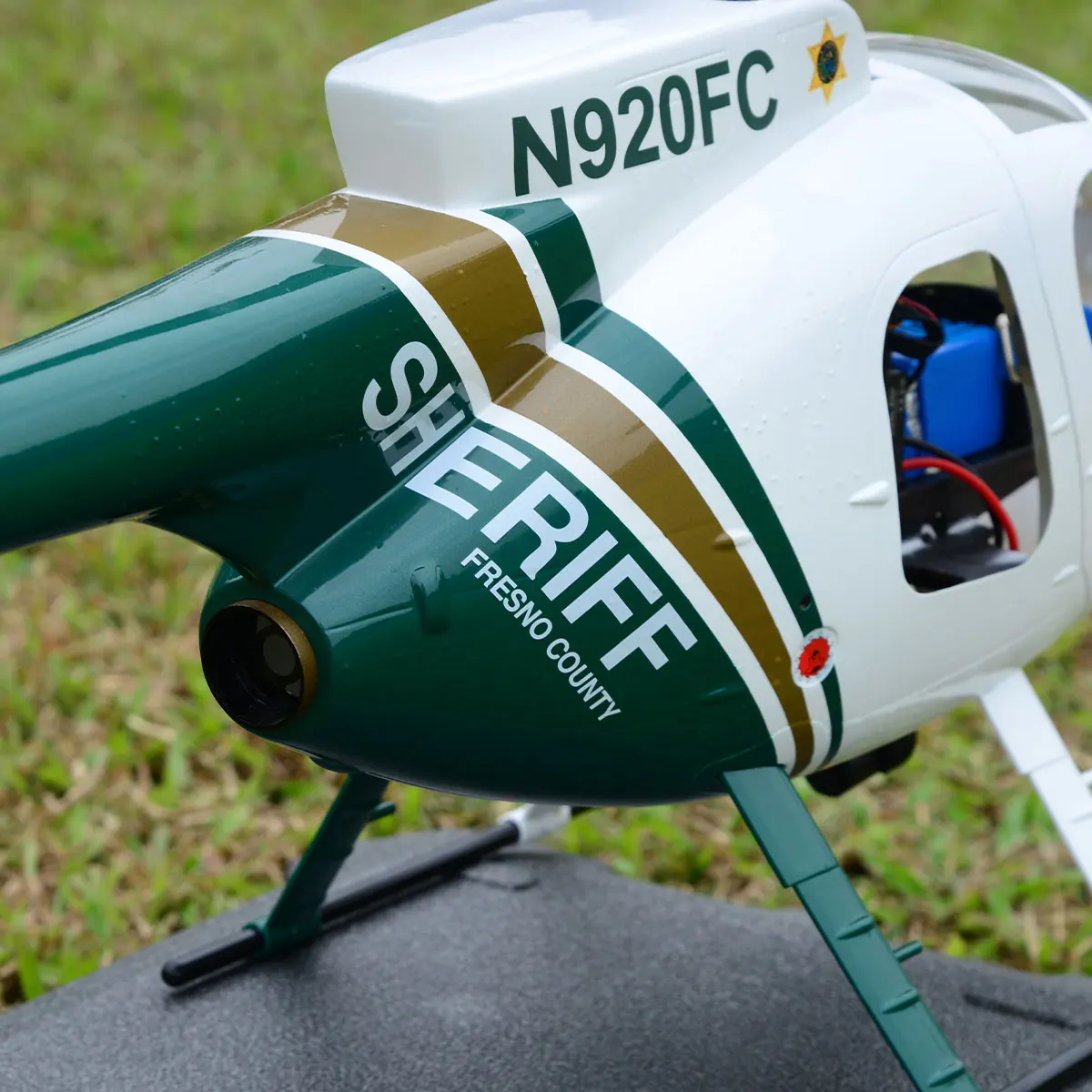 Roban RTF 470 Tamanho MD500E RC Helicóptero 2 lâminas 4 lâminas GJIVE Azul Hughes Modelo GPS