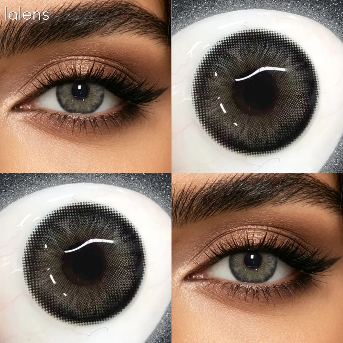 Lalens 14,5mm Farbige Kontaktlinsen für Kurzsichtigkeit Braun 6 Monate Nutzung Weiche Natürliche Augen-Schönheitsfarbkontaktlinsen für Tägliches Kosmetik-Make-up – Detail 16