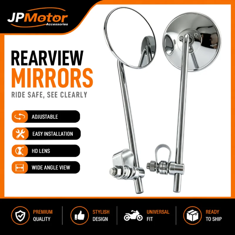 Motorcycle Mirrors Universal Handlebar Rearview Mirrors Scooter E-Bike ATV Dirt Bike Rear View Mirrors HD Side Mirror