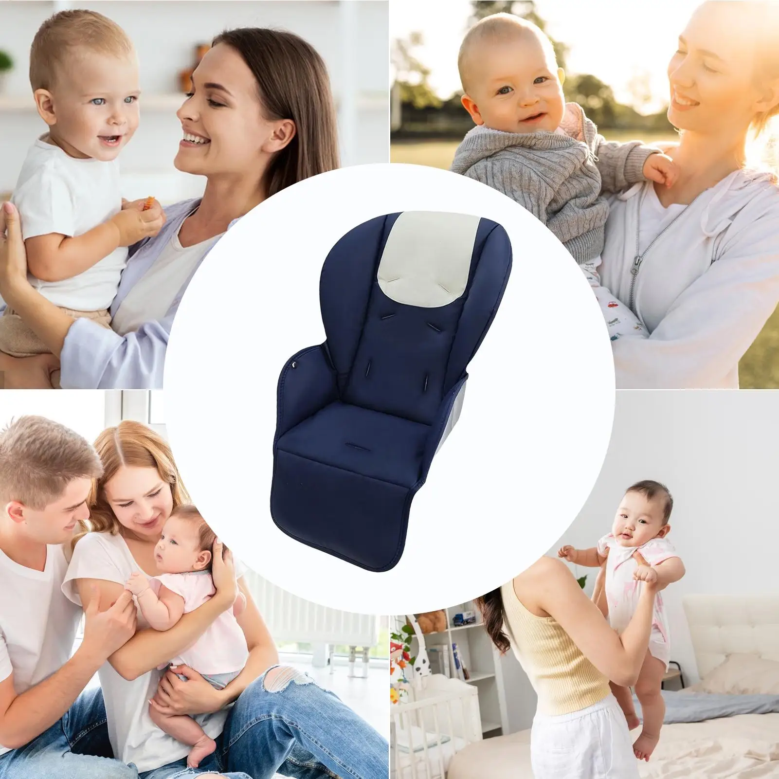 غطاء كرسي مرتفع مقاوم للماء ملحقات تناول الطعام للأطفال من جلد البولي يوريثان وسادة مبطنة لمقعد الطعام للأولاد والبنات والأبناء والبنات #4