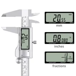 Digital Vernier Caliper 200mm Stainless Steel Electronic Caliper Fractions/Inch/Metric Conversion Measuring Tool For Width Depth