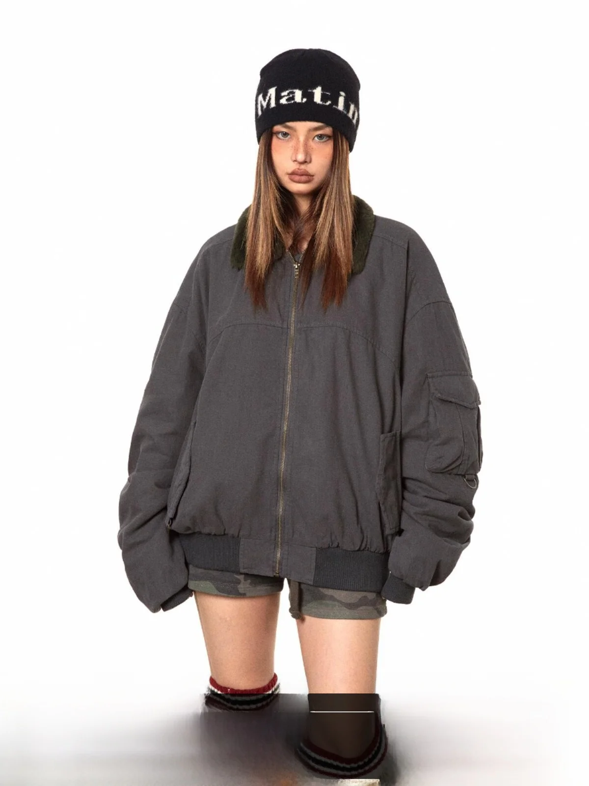Blackbb American Heavyweight Collar Parka Cotton Jacket Women Winter Warm Thickened Couples Matching Coat Retro Style Zipper ...