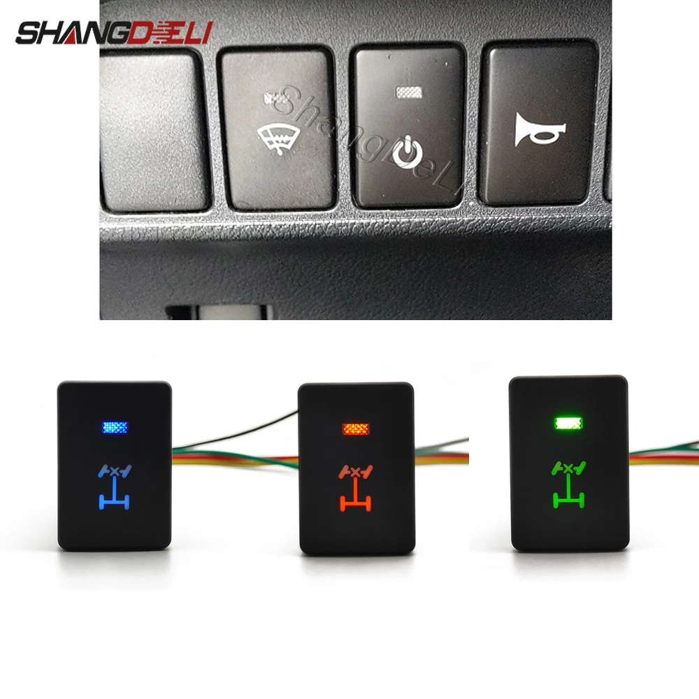 1Pc Car LED Light Rear Differential Diff Lock Switch Button for Mitsubishi Mirage Outlander Pajero Sport triton Eclipse Cross