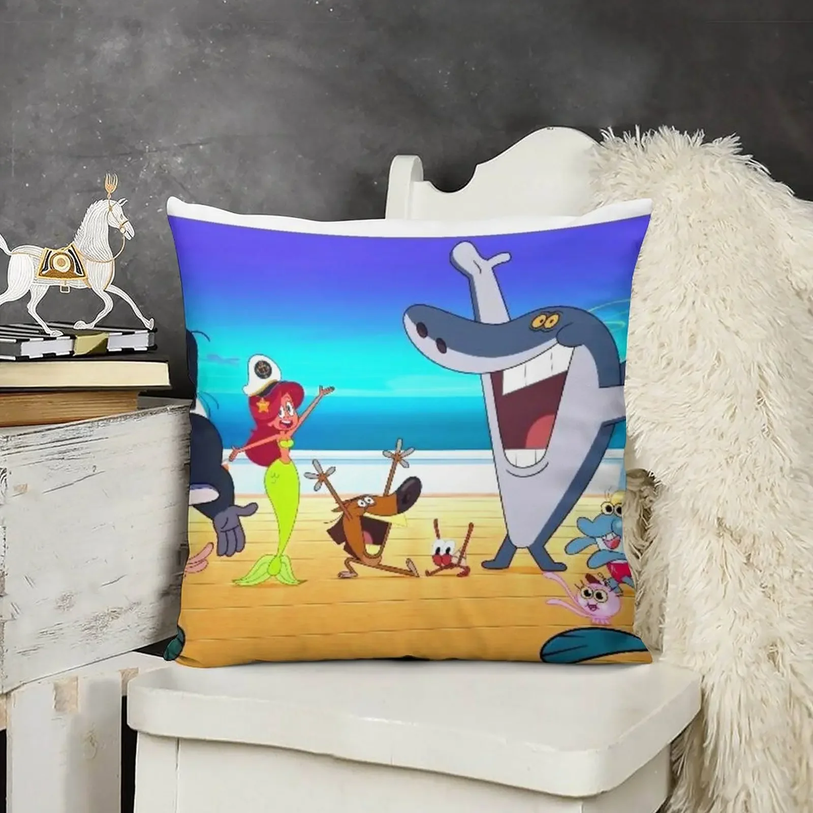 Zig & Sharko - Cartoons for Children Throw Pillow Custom Cushion Embroidered Cushion Cover pillow
