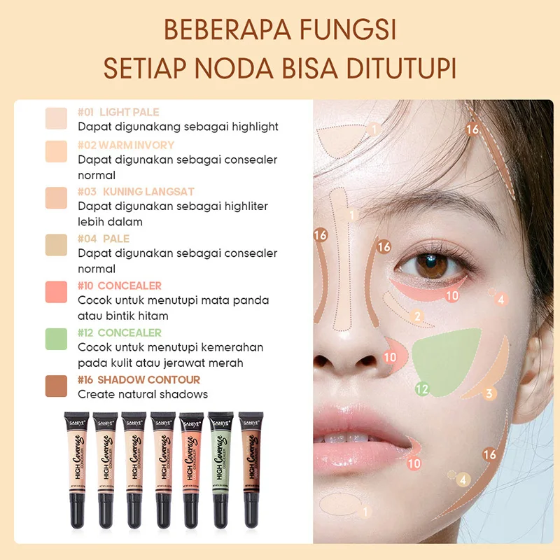 Face Make Up Concealer Acne Contour Palette Makeup Contouring Foundation Waterproof Full Cover Dark Circles Cream