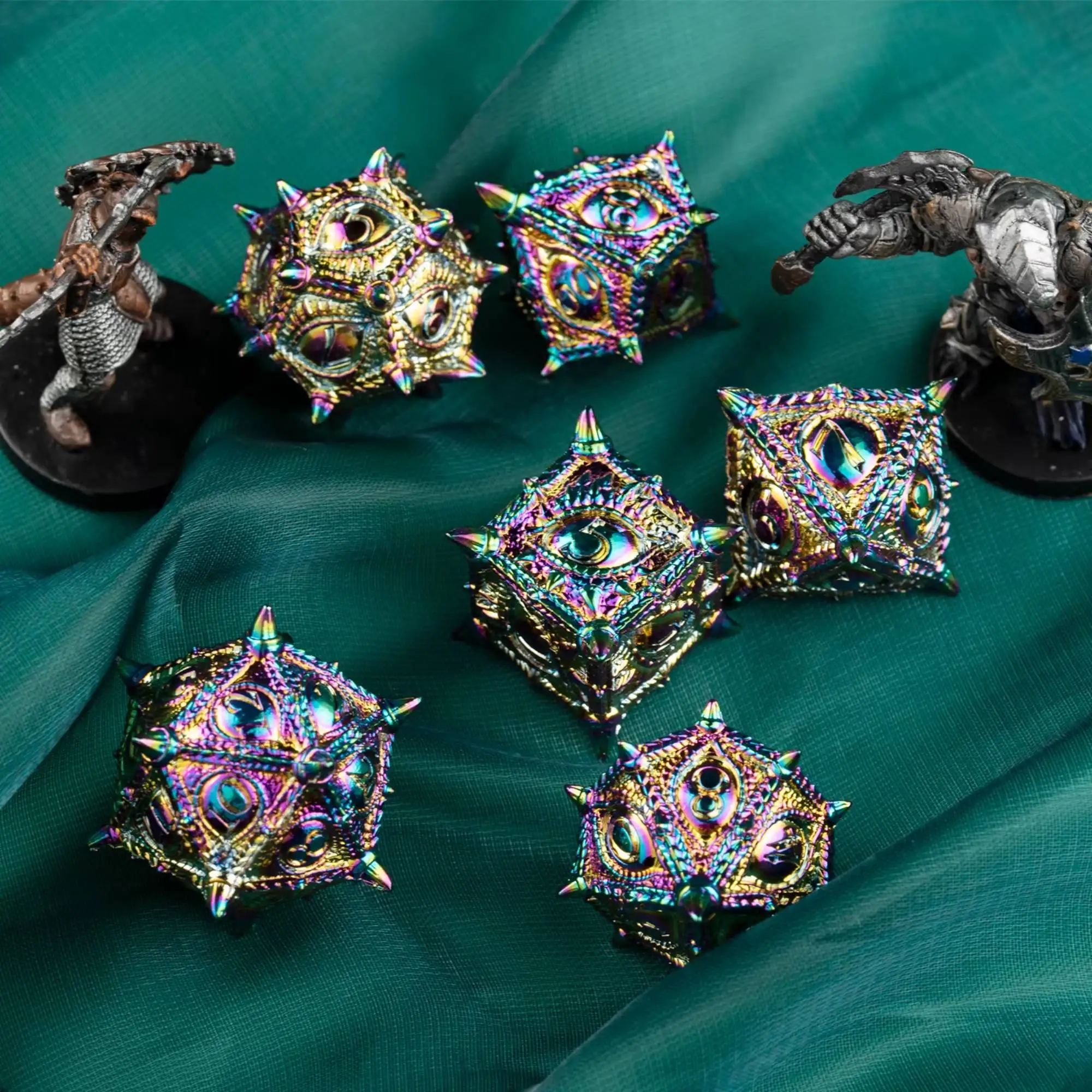 

D&D RPG Радужные кубики Набор ослепительных кубиков DND металлические кубики для Dungeons and Dragons Металлические кубики многогранные DND Game Dragon Dice