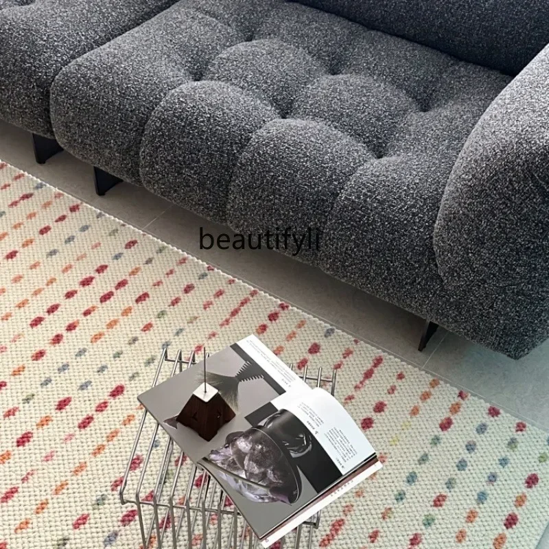 أريكة إيطالية بسيطة من القرون الوسطى ذات أقدام عالية من القماش بصف مستقيم من قماش الخبز أريكة راقية