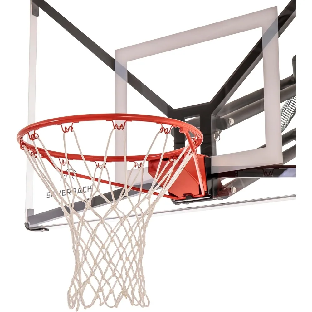 حافة كرة سلة قياسية قابلة للفصل مع شبكة نايلون للأطواق المحمولة والداخلية - آمنة ومتينة