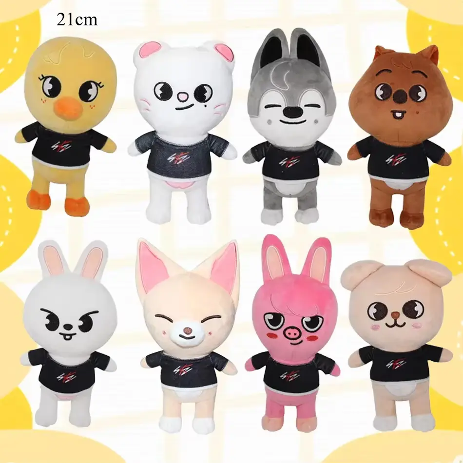 Kpop skzoo brinquedos de pelúcia leebit dos desenhos animados animais de pelúcia plushies boneca kawaii companheiro para crianças adultos fãs presente