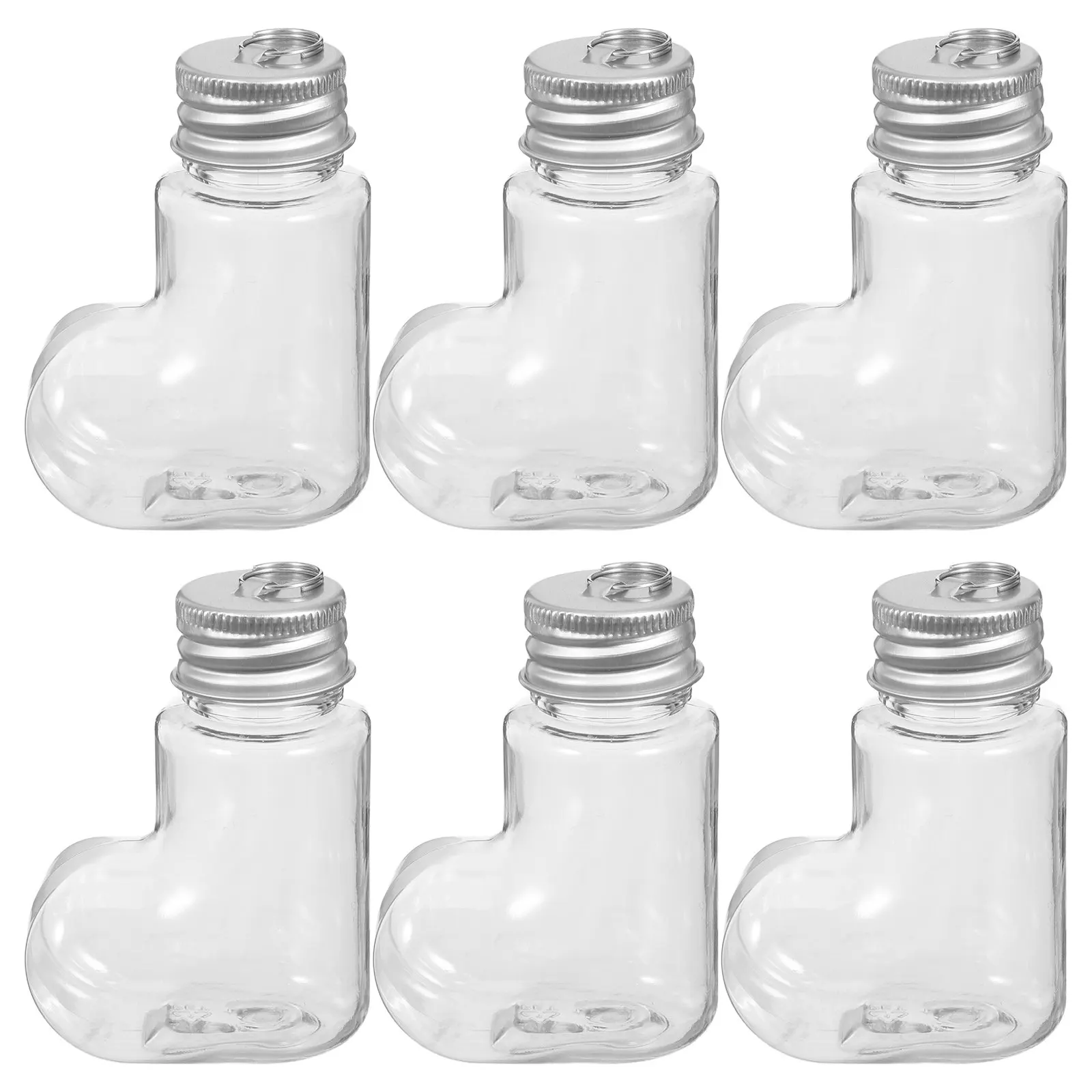 20Pcs Christmas Decoration Bottles Clear Plastic Sock Shape 50Ml Fillable Hanging Ornaments DIY Holiday Treat Containers